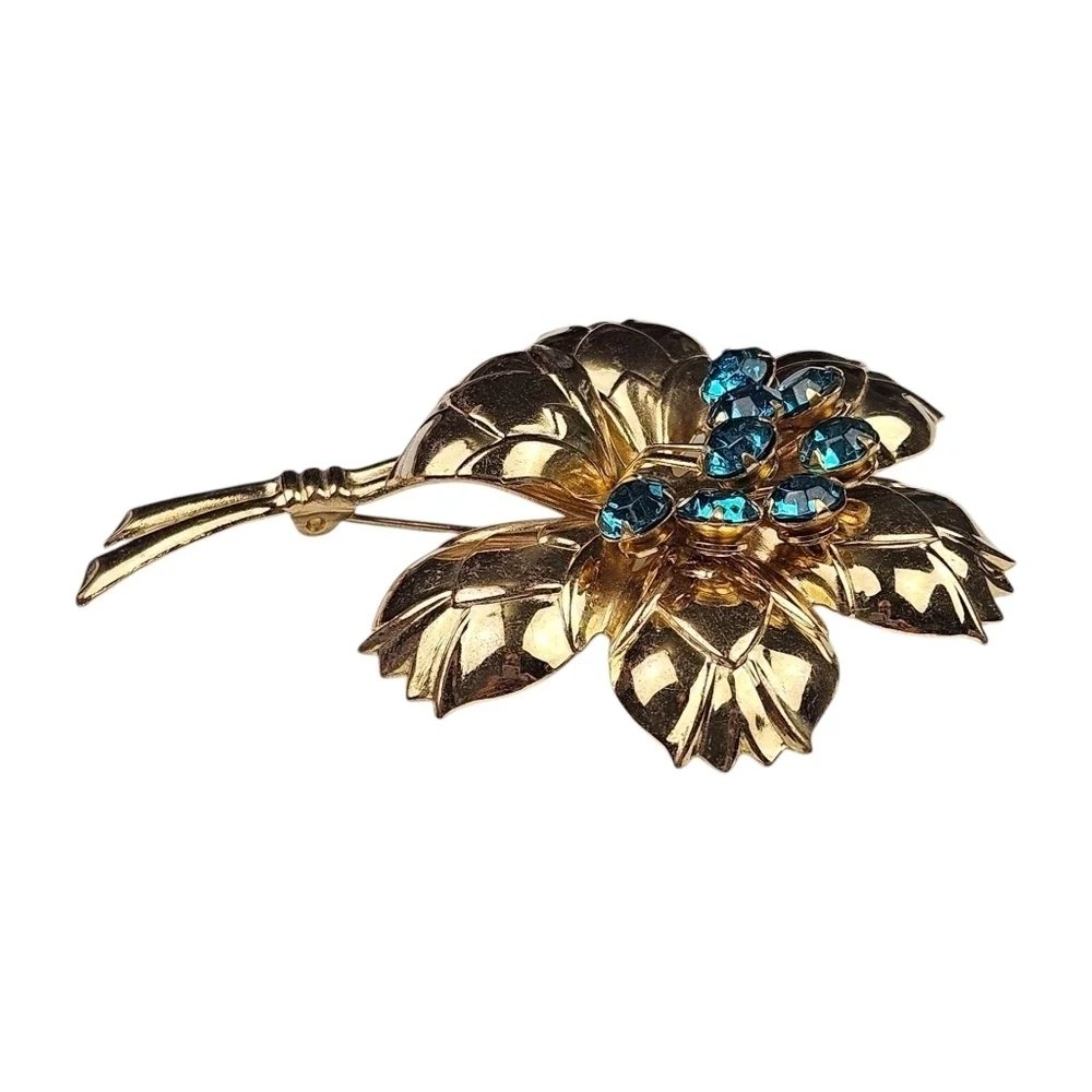 Vintage blue rhinestone